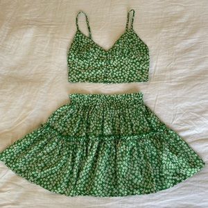 Princess Polly Two Piece Green Floral Set